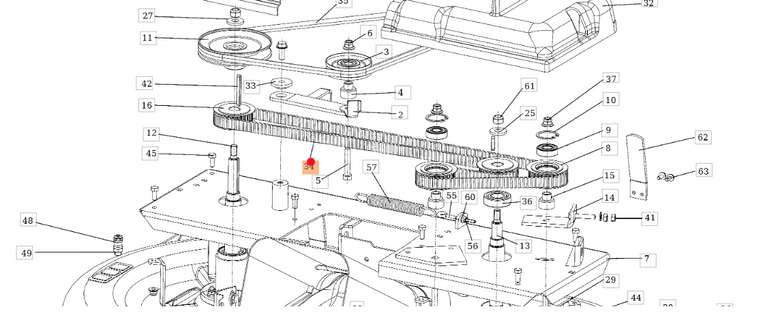 Oryginalny pasek zębaty noży traktorka Oleo-Mac OM 124 (SGN272211011)