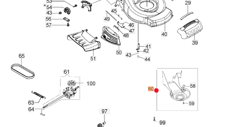 Oryginalna osłona paska kosiarki Oleo-Mac G 53 VK (66070708A)