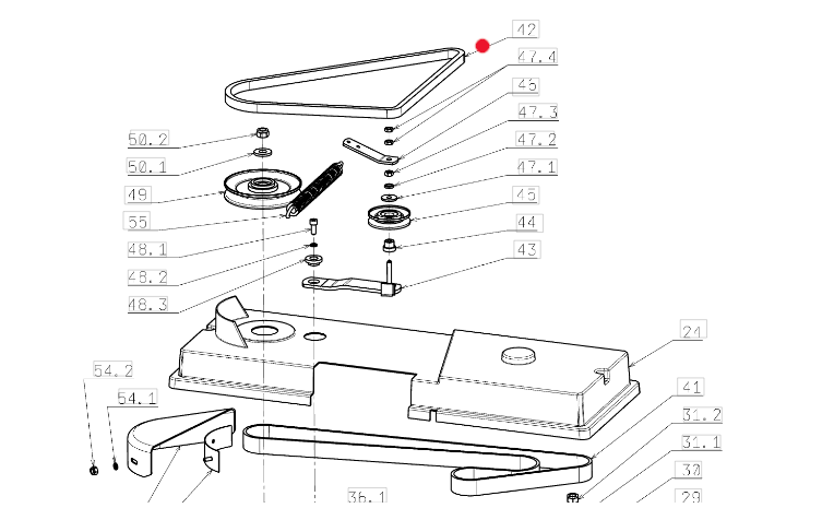 Oryginalny pasek klinowy noży traktorka Oleo-Mac OM 104 - OM 106 (SGN272731192)