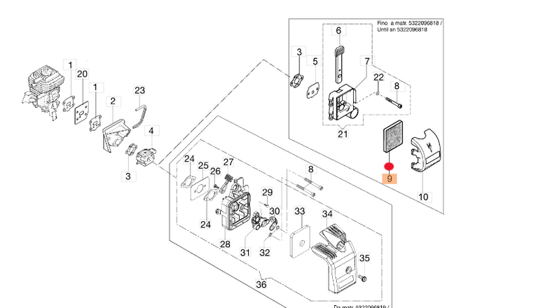 Filtr powietrza dmuchawy Oleo-Mac BV 270 (56560022R)