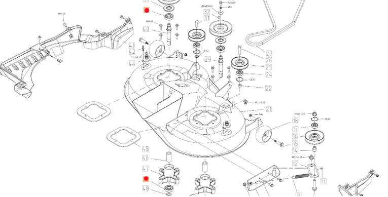 Oryginalne łożysko wałka noża agregatu traktorka Oleo-Mac 86R / 92R / 102R (TS000086R)