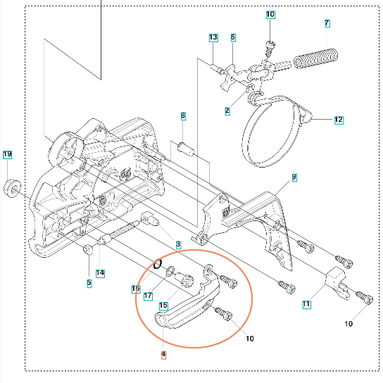 Osłona napinacza łańcucha pilarek Husqvarna 435 - 450 (540063301)