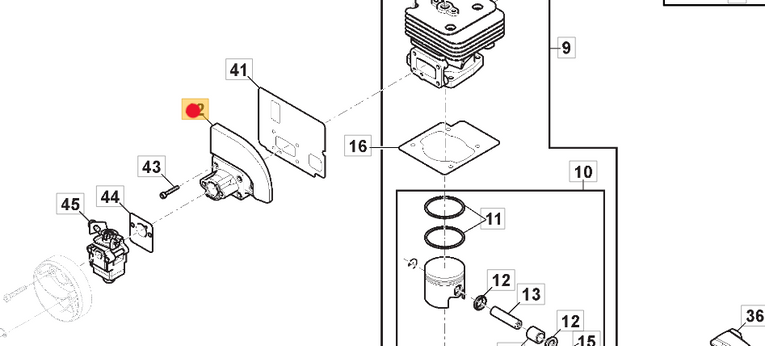 Kolektor dolotowy gaźnika dmuchawy Stiga BL980 / SBP375 (118804433/0)