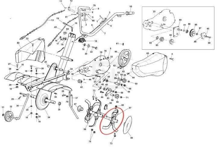 Sekcja nożowa pojedyncza do glebogryzarek Stiga Silex 75 - sekcja prawa