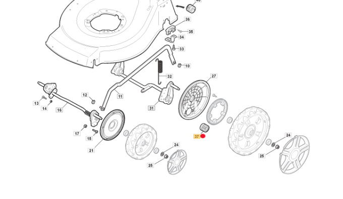 Zestaw zębatek lewa i prawa koła kosiarki Stiga Combi 48 / 53