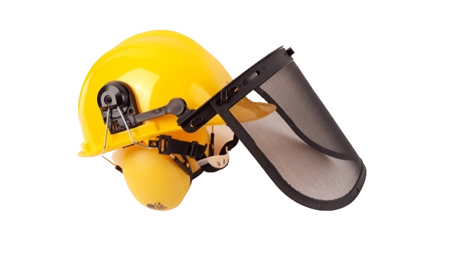 Kask ochronny z ochronnikami słuchu i twarzy