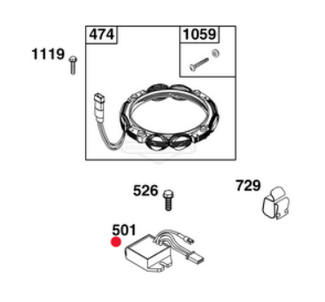 Oryginalny regulator napięcia silnika Briggs & Stratton (593490)