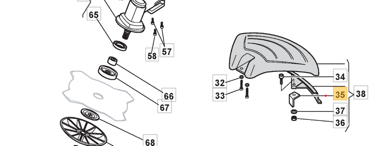 Nożyk do osłony głowicy żyłkowej wykaszarek Stiga SB / Star  (3615000)