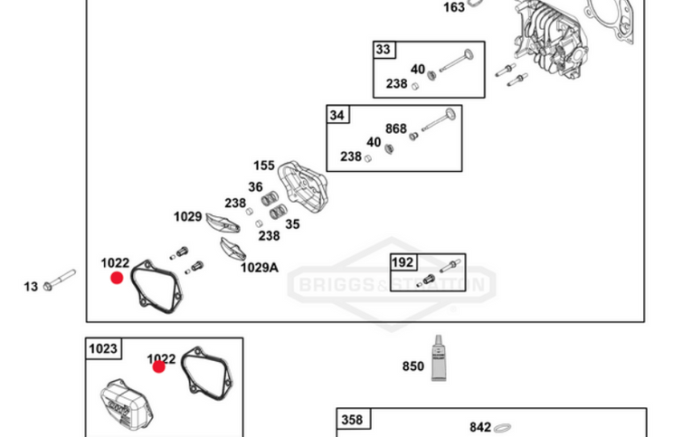 Oryginalna uszczelka pokrywy zaworów silnika Briggs&Stratton 450E - 625E (84006580)