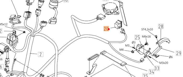 Oryginalny mikrowyłącznik kosza traktorka Oleo-Mac 86R / 92R / 102R (TS000036R)