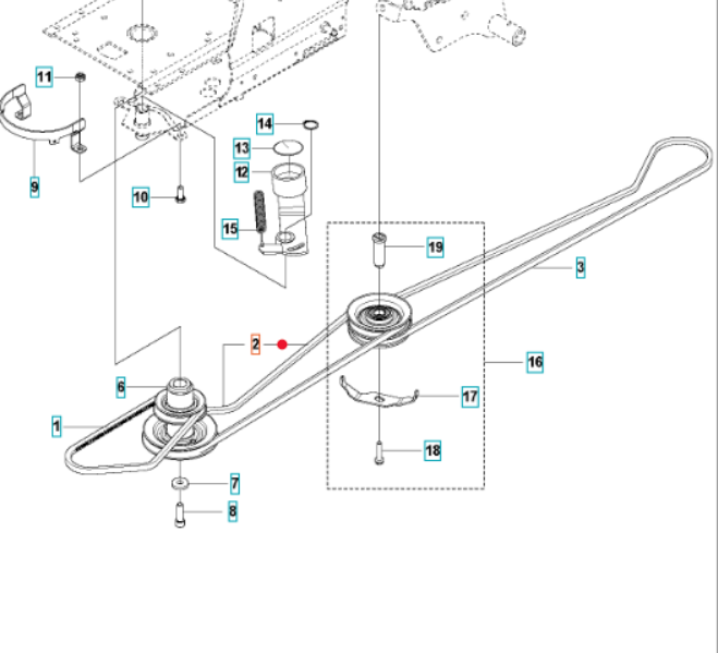 Oryginalny pośredni pasek napędu Husqvarna Rider (5895304-01)