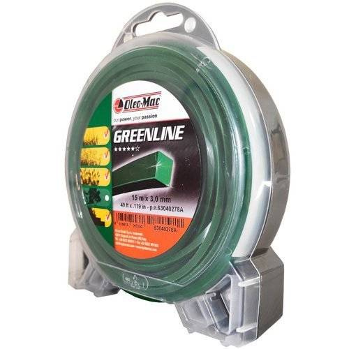 Żyłka Oleo-Mac GreenLine 3,0 mm x 15 m - kwadrat