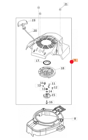 Oryginalny rozrusznik kompletny silnika Emak K805 (L66151603)