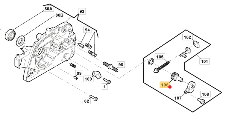 Oryginalna zębatka napinacza łańcucha pilarki Stiga SP / CS (118804288/0)