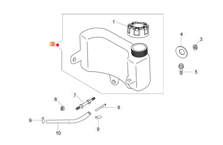 Zbiornik paliwa silnika K500 - K650 kosiarki Oleo-Mac (L66150436)