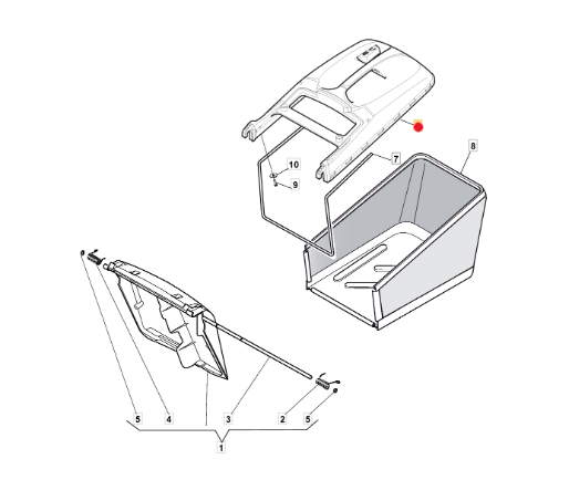 Oryginalna pokrywa górna kosza kosiarki Stiga Combi 53 SQ (381486030/0)