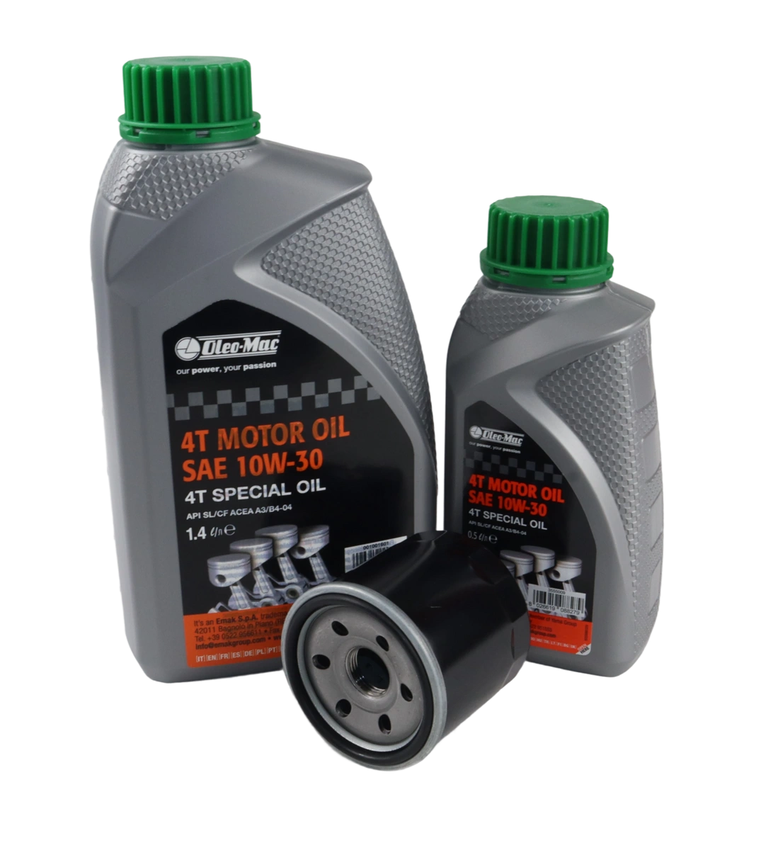 Oryginalny filtr oleju i oleje silnika KV1900 V-Twin traktorek Oleo-Mac