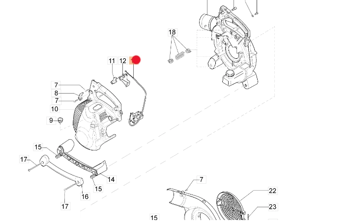 Oryginalna linka gazu dmuchawy Oleo-Mac BV 300 (56550024R)