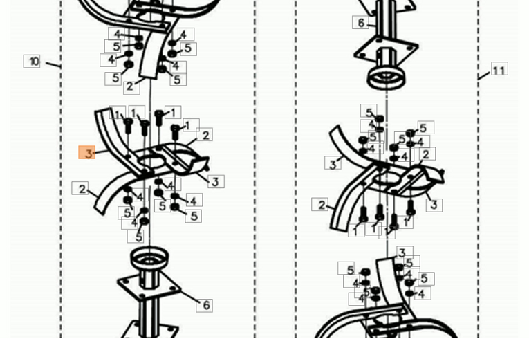 Nóż lewy do glebogryzarki Oleo-Mac MH 175 / 197 RKS