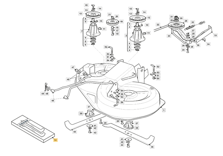 Oryginalny komplet noży 92 cm traktorków Stiga Honda Viking - kosz