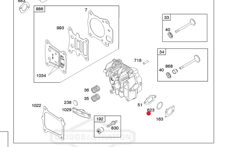 Oryginalna uszczelka gaźnika silnika Briggs&Stratton 850 / Intek (793628)