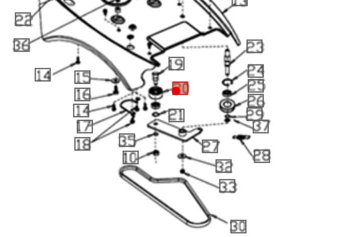 Rolka napinacza paska szczotki zamiatarki OM-Line PKM100 (OB-SPAS1053110000)