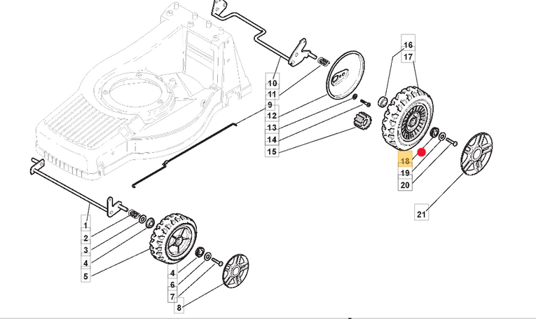 Oryginalne łożysko koła jezdnego kosiarki Stiga Multiclip / Turbo (122122201/0)