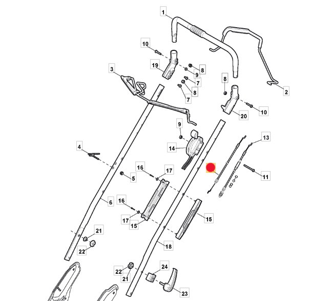 Linka hamulca kosiarek Stiga Excel 50 / 55 (181030065/0)