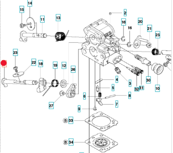 Oś przepustnicy gaźnika pilarek Husqvarna 435 - 440 (504026201)