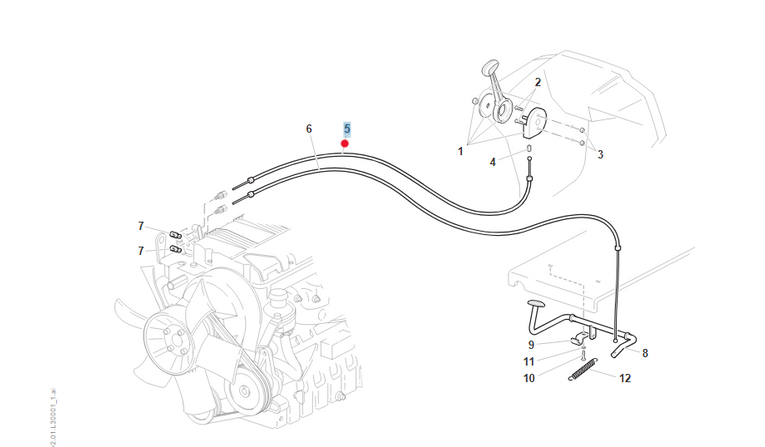 Linka gazu ręcznego ciągnika Pasquali Era (58075980)