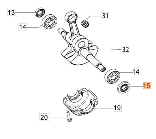 Uszczelniacz wału pilarki Oleo-Mac GS 370 - GS 451 (3050024AR)