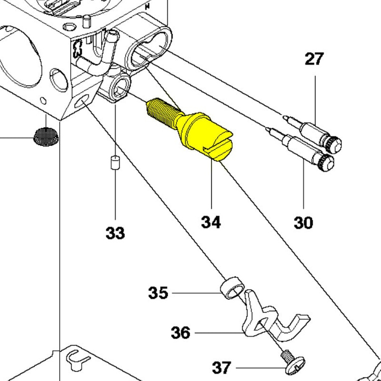 Śruba regulacji gaźnika pilarek Husqvarna 435 - 440 (537177601)