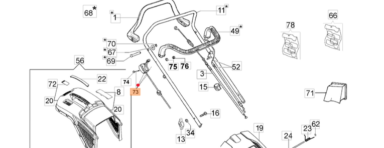 Oryginalna linka gazu kosiarki Oleo-Mac GV48 - GV53 / GV25+ (66060164CR)