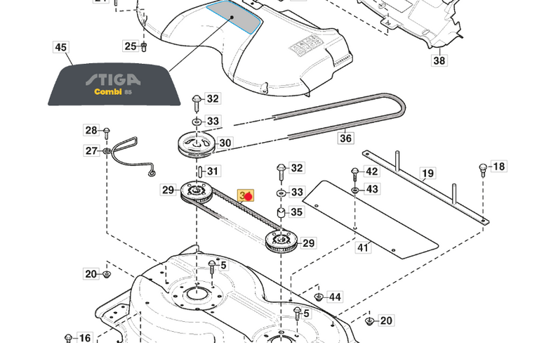 Oryginalny pasek zębaty agregatu 85 traktorka Stiga Park / Villa (1134-9182-01)