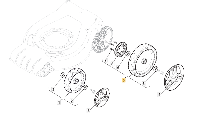Koło tylnie kosiarki Stiga Collector / Combi (381007467/1)