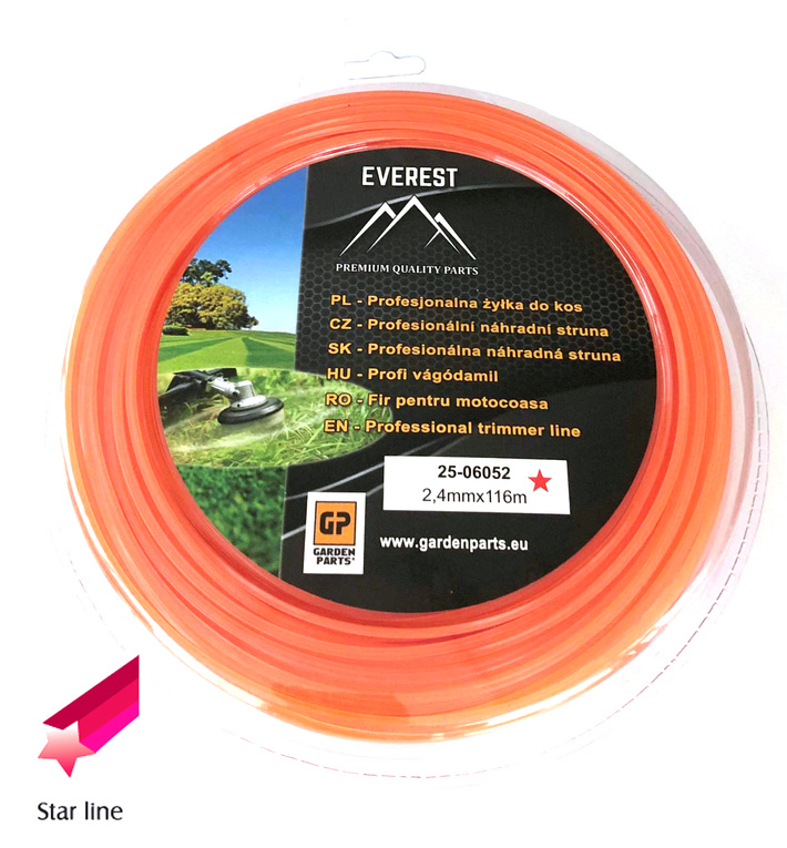 Żyłka tnąca Everest 2,4 mm x 116 m - gwiazdka