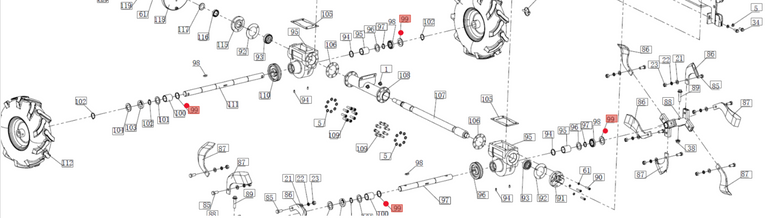Oryginalna podkładka wałka noży / osi jezdnej glebogryzarki OM-Line PT 48 (OB-SPATL012047)