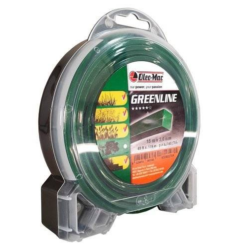 Żyłka Oleo-Mac GreenLine 3,0 mm x 15 m - kwadrat