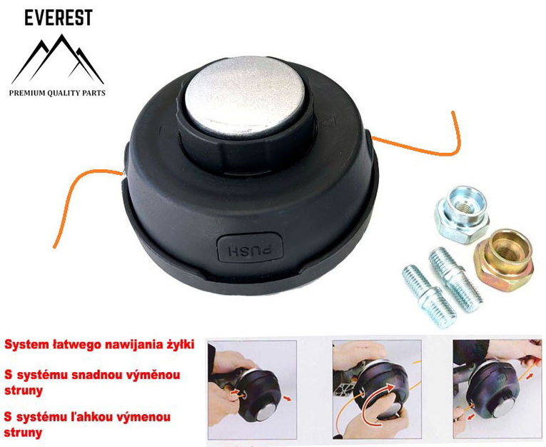 Głowica żyłkowa Pro Everest - adaptery: 8x1.25M, 8x1.25Z, 10x1.0Z, 10x1.25M