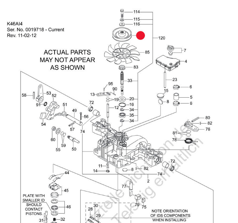 Oryginalne koło pasowe przekładni Tuff Torq K46