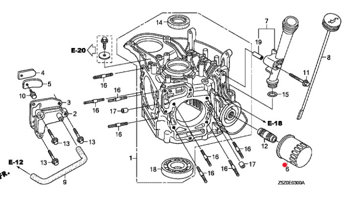Oryginalny filtr oleju Honda GCV 520 / GXV 530 (15400-ZZ3-003)