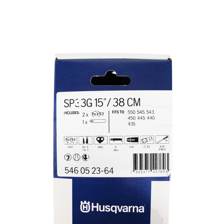 Zestaw prowadnica + 2 łańcuchy Husqvarna SP33G 15" / 38 cm .325" 1,3 mm 64 ogniwa