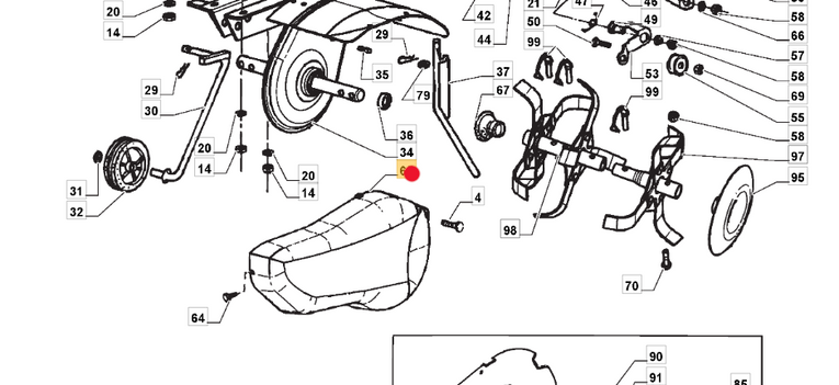 Oryginalna osłona boczna glebogryzarki Stiga Silex 75 (1483-2159-01)