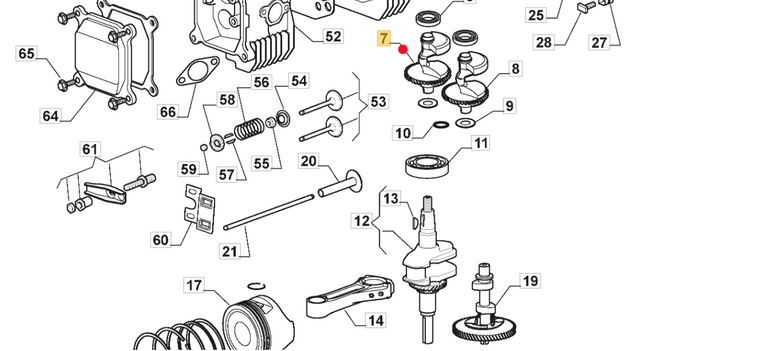 Wałek wyrównoważający / przeciwwaga silnika Stiga TRE701 / TRE 702 (118551242/0)