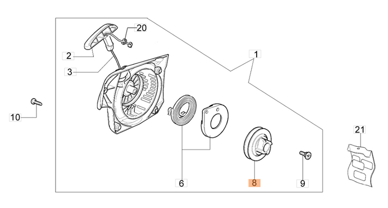 Koło linowe rozrusznika pilarki Oleo-Mac GS 440 (50230045R)