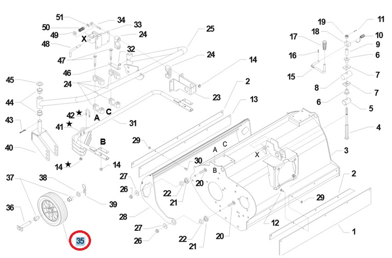 Koło kosiarki bijakowej Blade Runner  Pasquali