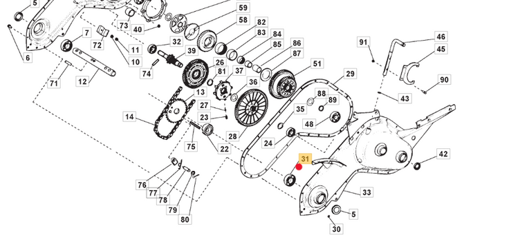 Oryginalne łożysko dolne glebogryzarki Stiga Silex 103 (119216053/0)