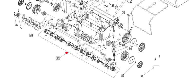Oryginalny wałek ze sprężynami do wertykulatora AL-KO 36 VE (417592)
