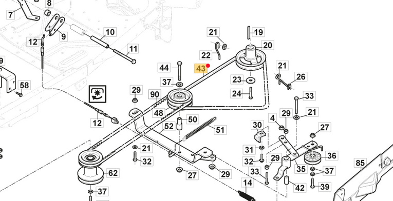 Oryginalny pasek silnik - PTO traktorka Stiga Villa 12 - 16 (1134-9146-01)