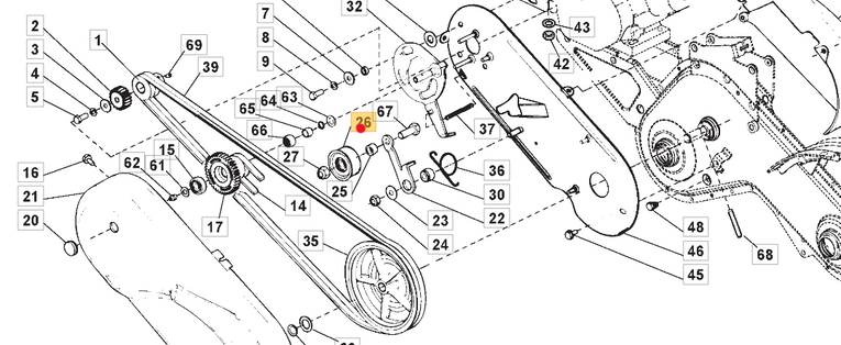 Oryginalna rolka napinacza paska glebogryzarki Stiga Silex 103 (118800042/0)